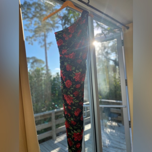 LOVE by X DESIGN Floral One Shoulder Ruched Bodycon Midi Dress XS Nordstrom - Picture 6 of 8